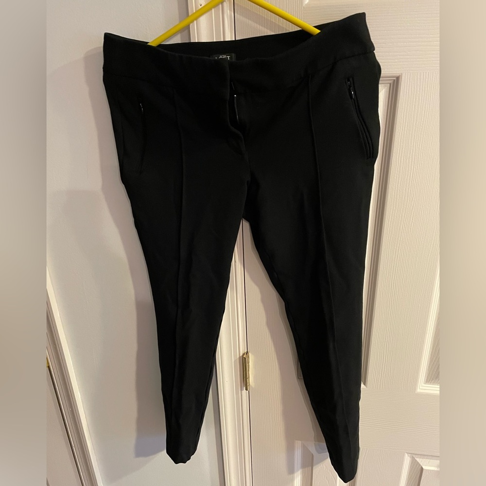 Loft, Black, Stretch slacks, 10